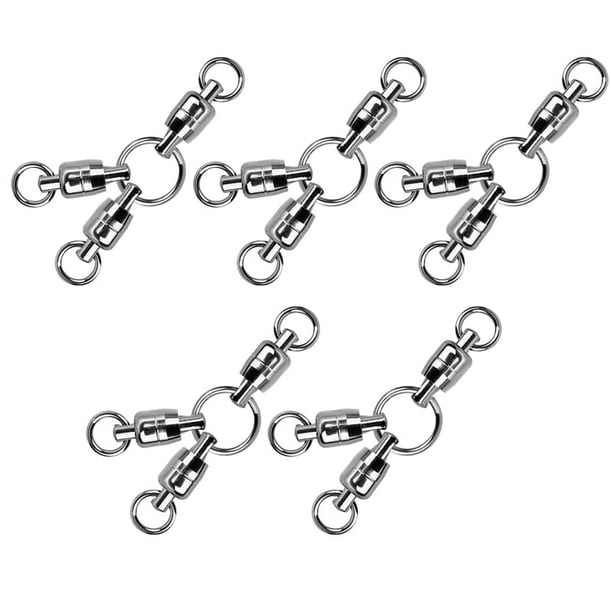 5 Eslabones Giratorios de 3 Vías con Rodamientos de Bolas, de Acero Inoxidable, Resistentes, para Pesca en Agua Salada, de Línea Cruzada, Tamaño e