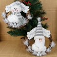 thumbnail image 2 of Corona de Navidad hecha a mano, colgador de puerta delantera, lindo muñeco de nieve de Papá Noel, corona colgante, decoración del hogar de vacaciones, 2 of 5