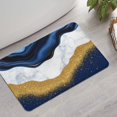 thumbnail image 2 of Blue and Gold Marble Glitter Waves Pattern Bathroom Rugs Mat,Non Slip Microfiber Bathroom Rug,Rubber Backing,Soft Bathroom Mats for Bathroom Floor,Tub and Shower,17x27in(43x68cm), 2 of 5
