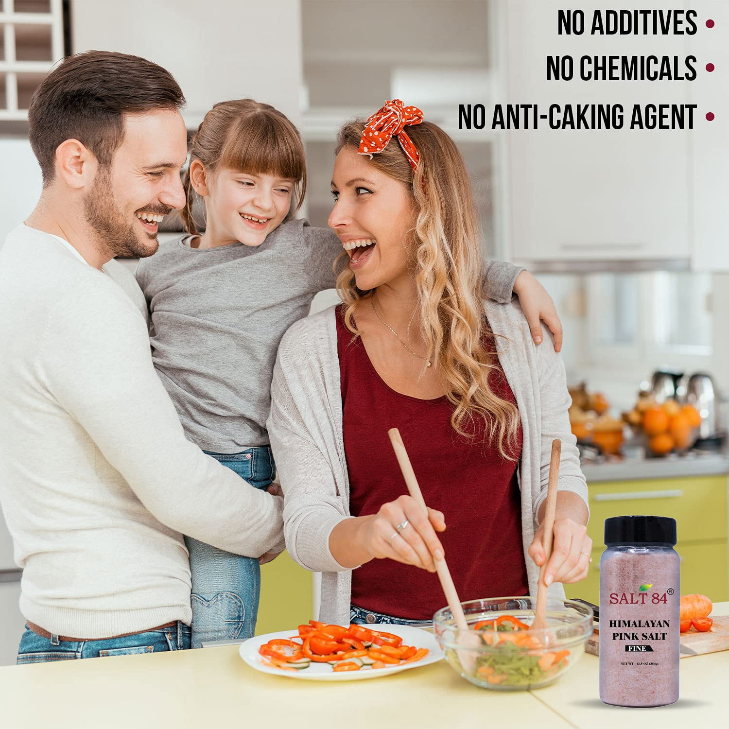 SALT 84 Pink Salt, Fine Grain, Non-GMO and Gluten Free, Plastic Shaker Jar, 12.49 oz, Pack of 12