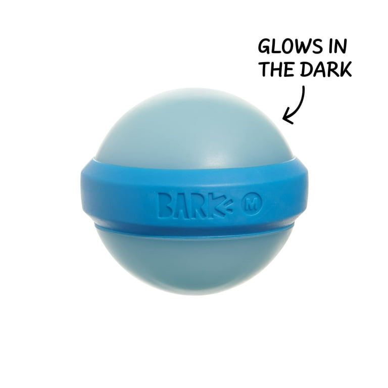 BARK Super Chewer Glowball Blue Rubber Glow-in-the-Dark Dog Toy