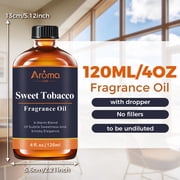 Sweet Tobacco Fragrance Oil for Diffuser, 120ml / 4 fl oz, Long-Lasting Home Scent for Candles, Reed Diffusers and DIY Projects