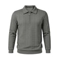 thumbnail image 7 of Ceisia Men Cable Knit Quarter Zip Collar Pullover Sweater Slim Fit Long Sleeve Casual Daily Business Knitted Polo Top Dark Gray XXXL Gift, 7 of 7