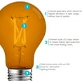 thumbnail image 6 of Luxrite A19 Edison LED Light Bulb, 4.5W=60W Colored Glass Filament, UL Listed, E26 Base, Indoor Outdoor Orange, 6 of 6