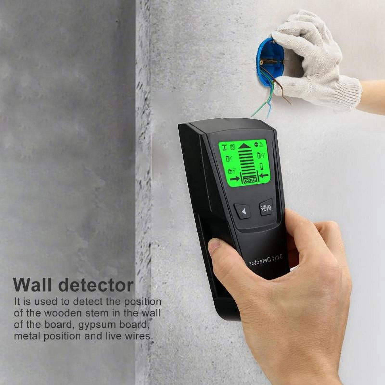 Miulika Wall Detector Scanner 3 in 1 Detector Finder Wall Detector Sensor with LCD Display for Wood, Metal Studs, Joists, Beams, Metal Pipes, Floors, Ceilings