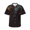 thumbnail image 1 of Balery Cool Skull Western Cowboy Camisas hawaianas de manga corta para hombre, camisas playeras de corte holgado, camisas de vacaciones con botones,Large, 1 of 7