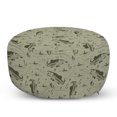 thumbnail image 1 of Fishing Pouf Cover with Zipper, Hobby Concept Pattern with Fisherman on Boat Catching Trouts with Rot and Hook, Soft Decorative Fabric Unstuffed Case, 30" W X 17.3" L, Dusk Army Green, by Ambesonne, 1 of 5