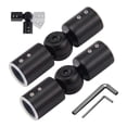 thumbnail image 1 of 2 Piezas de Conector de Esquina de Barra de Cortina, Conector de Esquina de Barra de Cortina Ajustable para Barras de Cortina de Ventana de BahíA de 1 Pulgada (Negro), 1 of 6