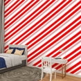 thumbnail image 2 of Peel and Stick Wallpaper Canvas Christmas Candy Cane Stripes Seamless Red White Popular Winter Holiday Modern Art Wall Mural Decor Self Adhesive and Removable 100in x 144in, 2 of 7