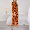 thumbnail image 4 of Disketp Pajamas Set Long Sleeve Sleepwear Womens Button Down Nightwear Pj Sets-Happy Halloween 6, 4 of 9
