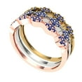 thumbnail image 2 of 0.3 ct Brilliant Round Cut Simulated Tanzanite 18K White/Rose/Yellow Gold Stackable Band SZ 7, 2 of 5