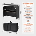 thumbnail image 2 of YWEN Folding Portable Bar Table, Tradeshow Podium Table for Indoor, Outdoor, Party, Picnic, Exhibition, Includes Carrying Case, Storage Shelf and Black Skirt, 38.39" x 15.16" x 34.25", 2 of 10
