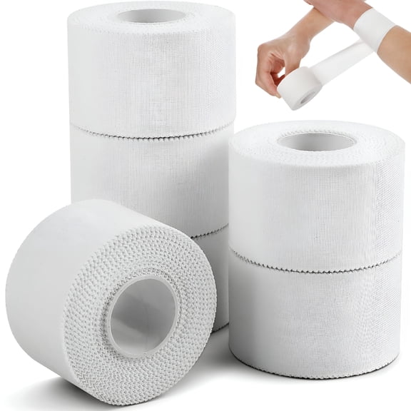 QARUN Athletic Tape Fabric Sticky Tape White Hockey Tape Wrist Tape Gymnastics Tape Therapy Tape Medical Cotton