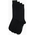 thumbnail image 3 of Men's Crew Socks - 4 Pack Lightweight Combed Cotton Blend Dress Socks - Breathable Socks for Men-Black, 3 of 4