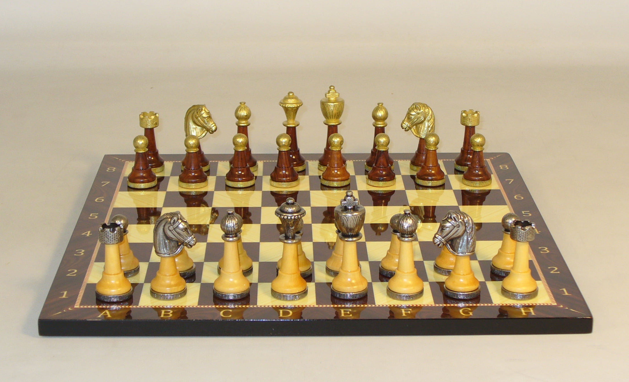 Golden Rosewood Chess Pieces Storage Box For chessmen set upto 4.5 inch