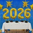 thumbnail image 3 of PMU 12 Pc Set Graduation 2026 - New Years 2026 Gold Balloons with Blue Curtain Backdrop Party Kit Decorations, 3 of 7
