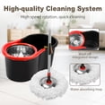 thumbnail image 4 of Spin Mop and Bucket with Wringer Set, 360° Spinning Mop and Bucket System with 3 Microfiber Mop Replacement Heads and 51" Stainless Steel Adjustable Handle for Mop Floor Cleaning, 4 of 7