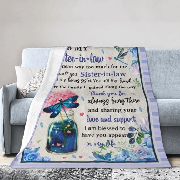 Wijzvio To My Sister-In-Law Throw Blanket Soft Fuzzy Fleece Blanket For Couch Bed Living Room Decoration 40"X30"