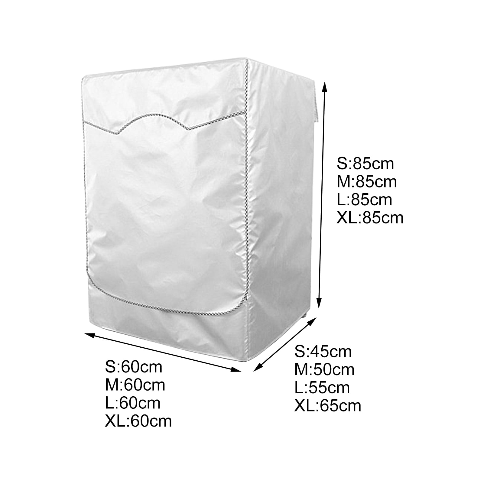 AYYUFE Washing Machine Cover Breathable Dust-proof Silver Color Good Heat Dissipation Washer Cover for Balcony