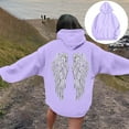 thumbnail image 4 of Shadoumai Angel Sweatsuit For Women Slim Fit Angel Wing Print Hoodie And Loose Pants Fall Winter Trendy Casual Tracksuits, 4 of 5
