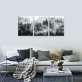 thumbnail image 3 of Canvas Wall Art For Living Room Modern Wall Decorations For Bedroom Foggy Forest Trees Landscape Wall Painting Office Wall Decor Ready To Hang Framed Wall Pictures Home Decor 12X16 3 Panels, 3 of 6