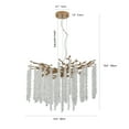 thumbnail image 6 of Modern Crystal Tree Branch Chandelier, Gold Linear Art Deco Raindrop Indoor Hanging Pendant Light Fixture for Dining Room Kitchen Island Living Room Bedroom 8 Lights 23.6'', 6 of 7