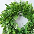 thumbnail image 5 of Front Door Wreaths, Artificial Spring Summer Greenery Hanging Garland for Home Wedding Window Wall Decoration Realistic Artificial Buxus Sinica Wreath Garland Home Decor Headwear, 5 of 7