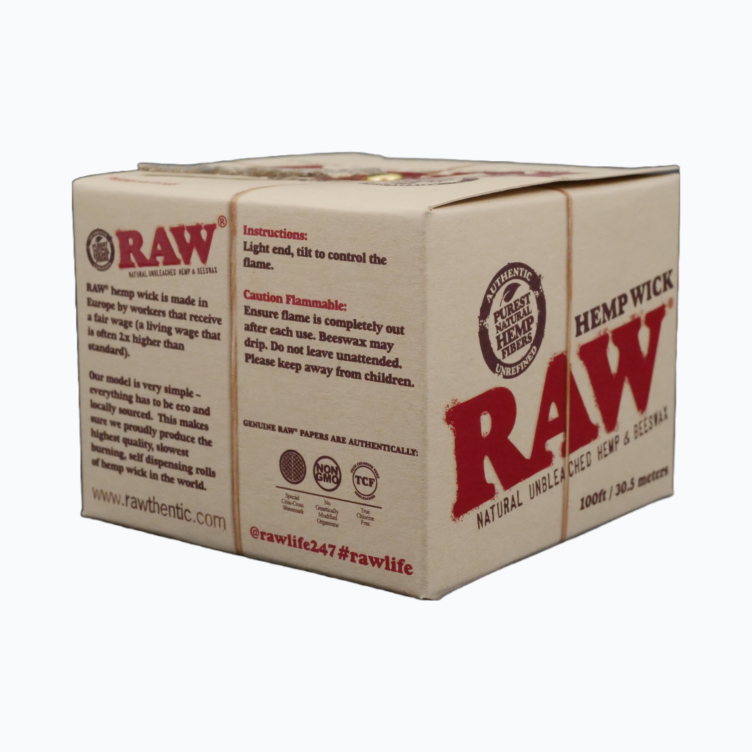 Raw Hempwick Ball, 100ft, Made of Natural Unbleached Hemp & Beeswax