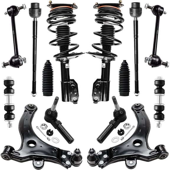 Detroit Axle - Front End 14pc Suspension Kit for Chevy Impala Monte Carlo Buick LaCrosse Regal Century Allure, Struts Control Arms with Ball Joint Tie Rods Boots Front Rear Sway Bars