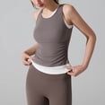thumbnail image 2 of MOJOGO Women's Workout Tank Side Ruched Sleeveless Tees Moisture Wicking Athletic T-Shirts Yoga Pilates 2 in 1 Shirts L, 2 of 6
