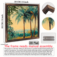 thumbnail image 3 of 1pc Tropical Palm Tree Wooden Wall Art, 8x8 Inch Rustic Vintage Framed Decor for Indoor Outdoor Use, Beach House, Poolside, Garden Porch, Summer Autumn Home Decoration with Vibrant Colors, 3 of 9