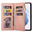 thumbnail image 4 of Jiahe Cover Samsung Galaxy S23 Ultra Wallet Case,Bling Glitter Flip Leather Magnetic Stand Zipper Purse with Card Slot Wrist Strap Shockproof  Protection Cover,Rosegold, 4 of 8