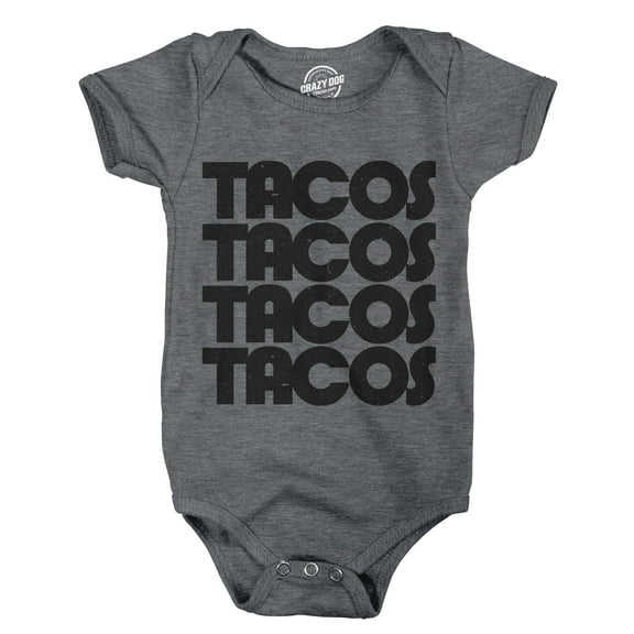 Creeper Tacos Tacos Tacos Funny Mexican Bodysuit for Newborn Baby