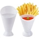 thumbnail image 1 of Portavasos para papas fritas, 2 piezas de plástico portátil 2 en 1, ensaladera para papas fritas, viene con recipiente para salsa blanco, 1 of 5