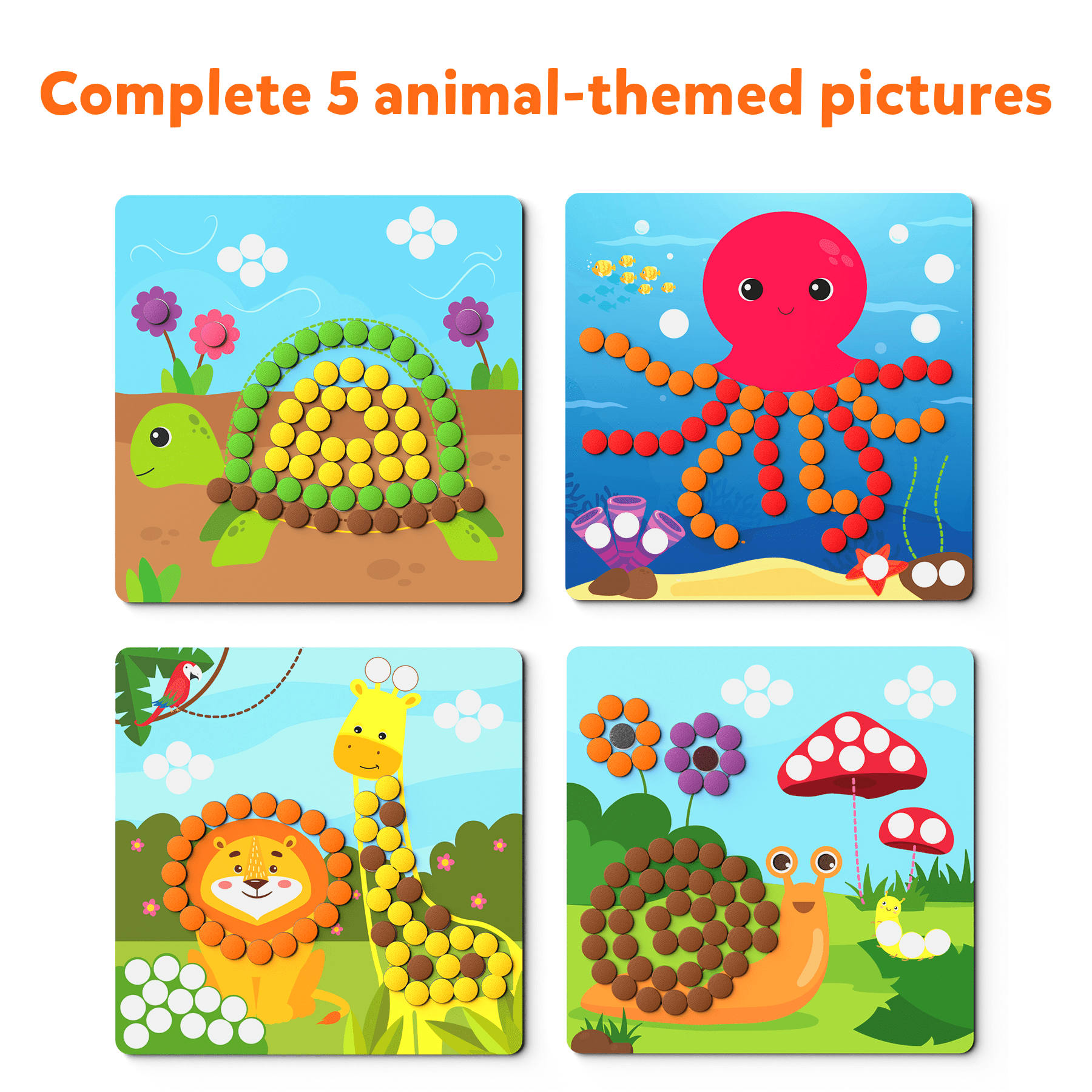 Skillmatics Art Activity - Dot It with Magnets Animals, No Mess Repeatable Art for Kids Ages 4-7