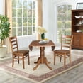 thumbnail image 6 of 42" Solid Wood Dual Drop Leaf Pedestal Dining Table With 2 Emily Side Chairs in Distressed Oak by International Concepts, 6 of 7