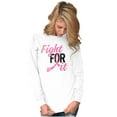 thumbnail image 3 of Fight For It Breast Cancer Aware Pink Women Plus Size Long Sleeve Graphic Tee Brisco Brands 2X, 3 of 5
