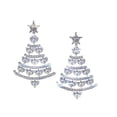 thumbnail image 3 of Pendientes de Cristal Ganfancp Brillante Diamante Borla Árbol de Navidad 925 Aguja 1 Par, 3 of 6