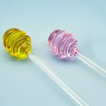 OUNONA 2pcs Creative Glass Honey Spoon Jam Stirring Rod Honey Stirring Sticks Jam Dipper Honeycomb Sticks Bartending Stir Stick  for Honey Jar Pot