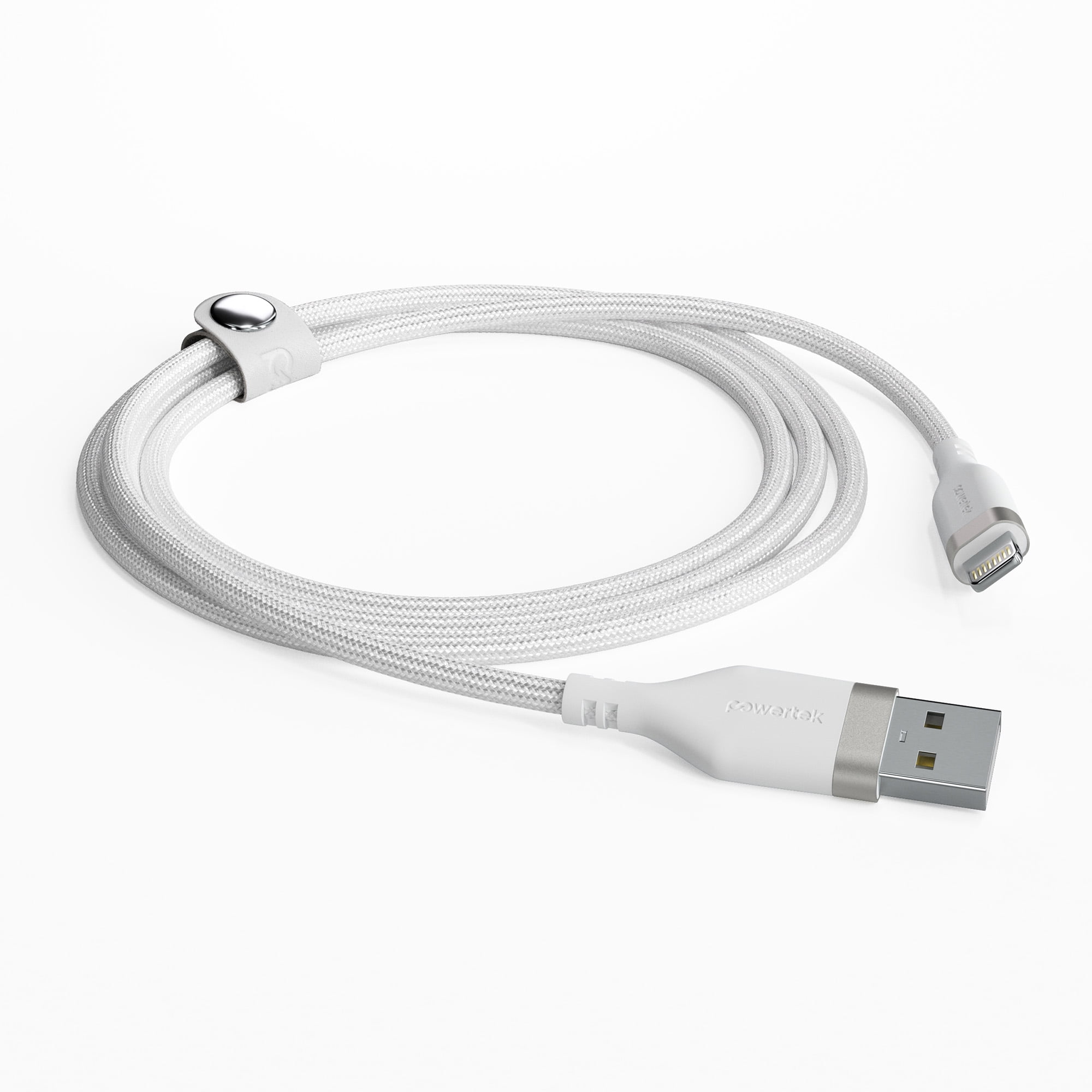 Liquipel Powertek iPad & iPhone Lightning Charger Cable, Fast Charging 6ft MFI, Premium White