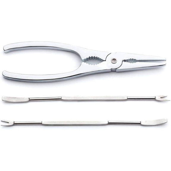 Jean-Patrique Crab Crackers and Nutcracker Set | One Crab/Lobster and Nut Cracker and Two Seafood Picks | Stainless Steel Seafood Tools | Nut Cracker and Pick Set | Perfect for Pecans, Walnuts