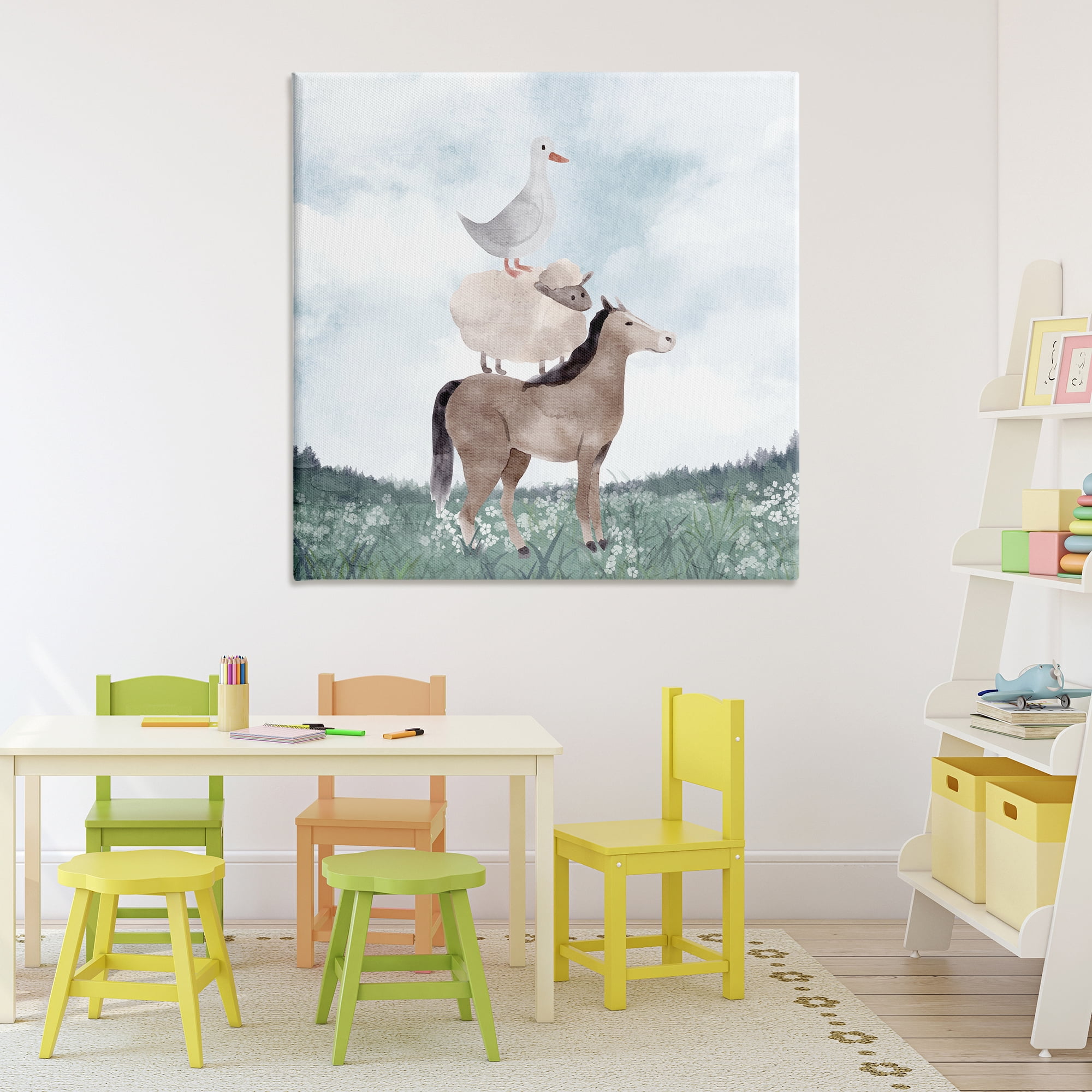 Stupell Industries Muted Blue Sky Farm Canvas Wall Art, design by Kim Allen