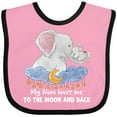 thumbnail image 3 of Inktastic My Noni Loves Me to the Moon and Back Elephant Family Boys or Girls Baby Bib, 3 of 4