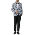 thumbnail image 2 of INSPIRE CHIC Floral Blazer for Men's Formal Notch Lapel One Button Retro Flower Sports Coat M Black, 2 of 6