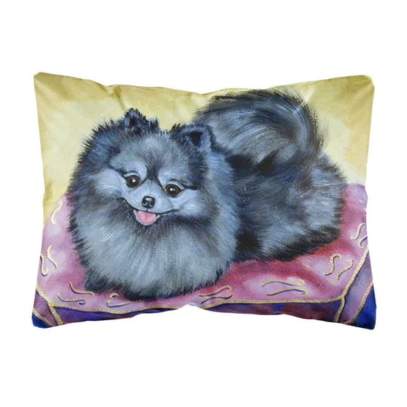 Carolines Treasures 7503PW1216 Pomeranian Canvas Fabric Decorative Pillow, 12H x16W, multicolor