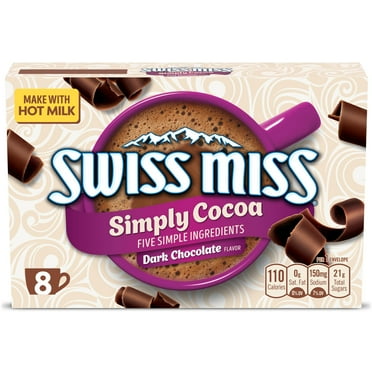 Swiss Miss Simply Cocoa Dark Chocolate Flavored Hot Cocoa Mix, 8 Count Hot Cocoa Mix Packets