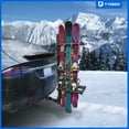 thumbnail image 4 of Tyger Auto TG-RK1B707B Folding Hitch-Mounted Ski / Snowboard Rack Fits 2" or 1.25" Receiver Carries 6 Pair Skis or 4 Snowboards | Key Lock | Security Strap | Vertical Adjustable | Tilt Access, 4 of 9