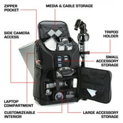 USA GEAR S17 Camera Backpack – Large DSLR & Drone Bag with Laptop Storage, Tripod Holder & Rain Cover