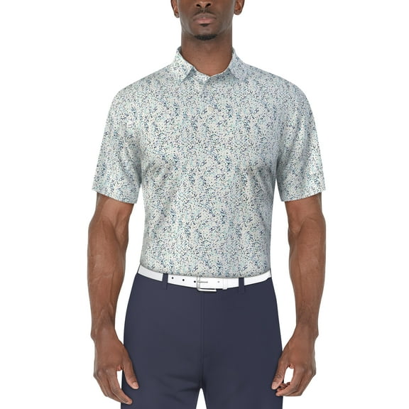 Ben Hogan Men's and Big Men’s Confetti Print Short Sleeve Golf Polo Shirt, up to Size 5XL