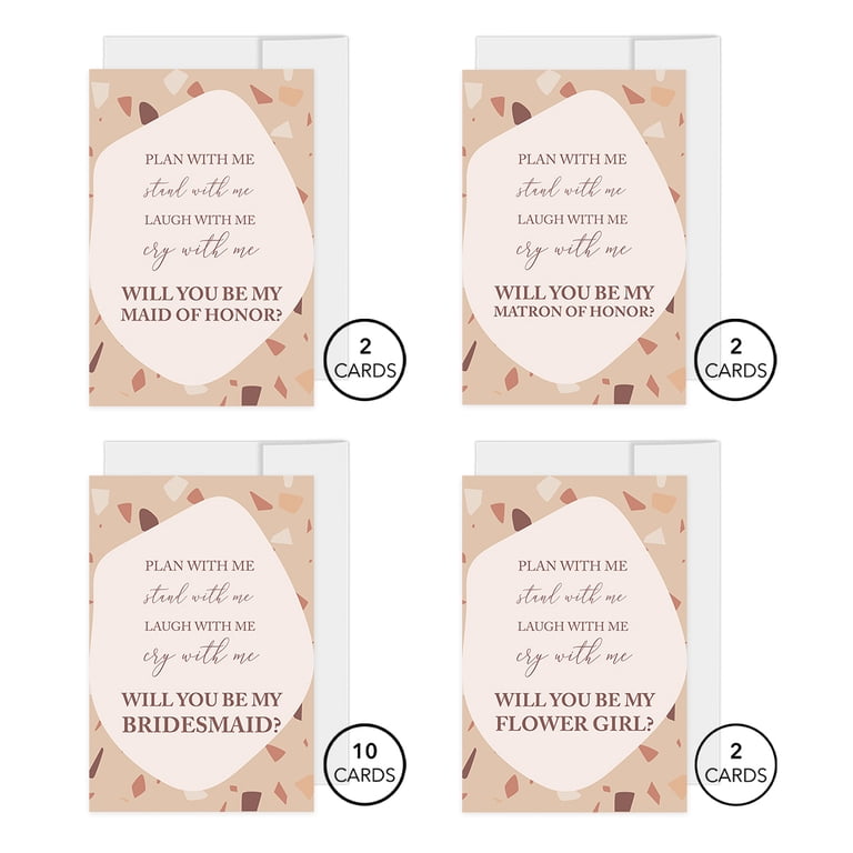 Rustic Floral Bridesmaid Proposal Card - Elegant 'Will You Be My Bridesmaid' Card, Pink, A2 Size